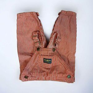 OshKosh B'Gosh Railroad Red White Striped Vestbak Overalls Jeans Size 24 Mos